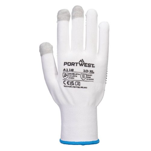 A118W7RL Portwest Grip 13 PVC pöttyös érintőképernyős kesztyű (12 pár)