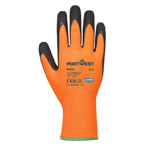 A340ORBL Portwest Hi-Vis Grip mártott latex védőkesztyű