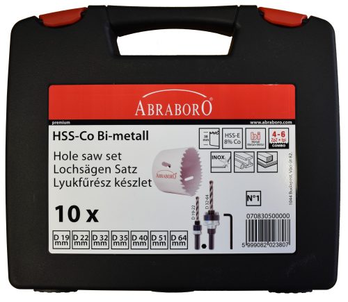 Hss-Co Lyukfűrész Készlet 10Db 19-64 Mm/