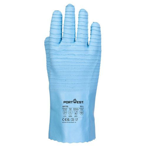 AP75BLUL Portwest FD vegyszerálló B Latex kesztyű