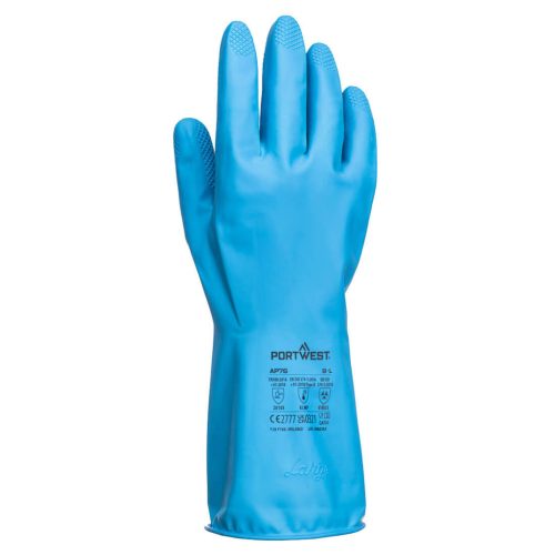AP76BLUL Portwest FD Chemical B Latex könnyű kesztyű (12 pár)