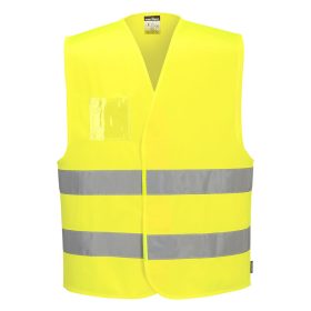   C475YERL/XL Portwest Jól láthatósági mellény - azonosítókártya tartóval