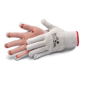   Cottonstar Grip M/8" pamutkesztyű, pettyes tenyérrész, CAT1