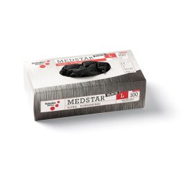   100 Medstar Black PF L/9" 100db egyszer használatos nitril kesztyű