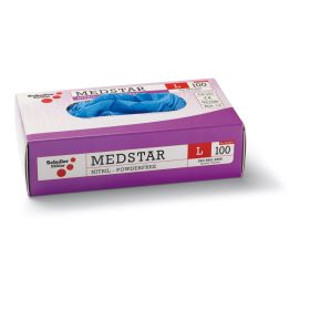   100 Medstar Nitril PF L/9" 100db egyszer használatos nitril kesztyű